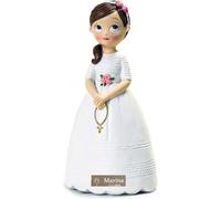 Figura de Comunión Personalizada con Grabado de nombre y fecha - Figura para pastel de niña con libro - Incluye Placa Grabada modelo 2026 (Sin peana)