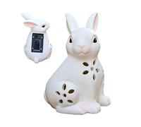 Figura de conejo con luz LED | Weatherproof Resin Outdoor Decoration, Solar Powered Night Glow for Patio Balcony Yard Lawn Porch Spring Easter Holiday