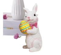 Figura de Conejo de jardín, Escultura de Pascua, Estatua de Patio al Aire Libre de 18 cm para césped, de Zanahoria de polirresina Resistente a la Intemperie, decoración de Paisaje con