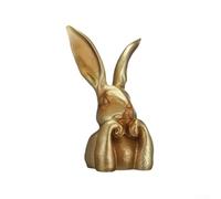 Figura de conejo de Pascua de resina dorada para decoración elegante de mesa, centro de mesa vintage de conejo de primavera para estante del hogar, exhibición de mantel, adorno festivo
