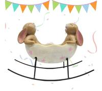 Figura de Conejo de Pascua - Decorativo de Conejo de Mesa de Resina, diseño de Cuna para bañera, Estatua Creativa de Conejo de Pascua para casa, jardín, Porche, Patio, balcón