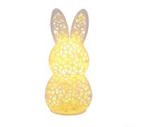 Figura de conejo de Pascua iluminada, lámpara de conejo impresa en 3D, decoración de primavera, luz nocturna LED, centro de mesa de Pascua, adorno caprichoso para el hogar, para conejo que funciona