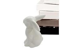 Figura de Conejo de Porcelana - Cerámica Blanca 8x6,5x4,5 cm, Escultura Decorativa de Conejo | Centro de mesa de vacaciones de Pascua para el hogar, decoración para sala de estar, regalo para celebrac