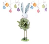 Figura de conejo - Ornamento de mesa de Pascua en forma de primavera | Estatua de jardín de temporada en forma de conejo de pie, para césped, patio, porche, puerta de entrada, exposición