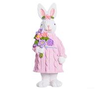 Figura de Conejo Primavera Resina Duradera(Pink) | Resina duradera, larga vida para útil, al tiempo, adorno , calidad superior