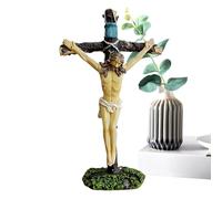 Figura de crucifijo católico, Estatua Religiosa de Jesús de 7.2 Pulgadas, decoración de Mesa de Resina para el hogar, estantería, Dormitorio, Cocina, Sala de oración, Entrada, apartamento, Iglesia