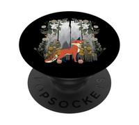 Figura de cuento de hadas zorro zorros naturaleza bosque flores niños PopSockets PopGrip Adhesivo