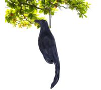 Figura de cuervo, señuelo cuervo muerto para asustar a los cuervos | Artificial Artesanal de 30 cm para decoraciones de halloween Accesorios de caza al aire libre Decoración de césped, jardín Pis