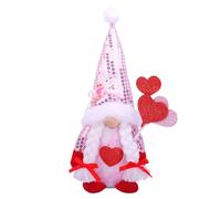 Figura de del día de San Valentín con temática romántica de corazón, muñeca sin rostro, felpa de poliéster de 29 cm, pieza de navideña de relleno suave, decoración de estantería estética