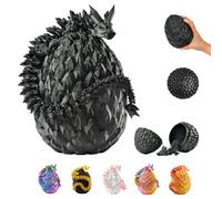 Figura de dragón de juguete - Dragón de fantasía en huevo - Figura coleccionable de 36 cm - Juego de rol creativo e idea de regalo para niños y niñas (negro)