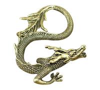 Figura de dragón de latón - Estatua de dragón Feng Shui | Escultura de arte moderno para decoración del hogar | Figura coleccionable | Pisapapeles de dragón de latón para sala de estar, dormitorio