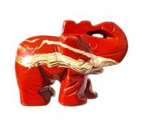 Figura de elefante de cristal natural | Tallado en piedra semipreciosa | Adorno de elefante de jade blanco(Redjade,2inch)