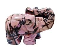 Figura de elefante de cristal natural | Tallado en piedra semipreciosa | Adorno de elefante de jade blanco(Redlines,1.5inch)