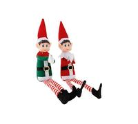 Figura de Elfo navideño Textil, Rojo y Verde, 36 cm de Alto, Surtido