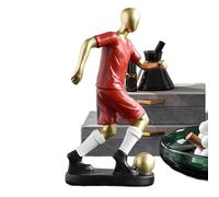 Figura de equipo de fútbol, adornos de futbolista, adorno decorativo de resina de atleta de fútbol, modelo de fútbol en miniatura, decoración del hogar para armario de vino, cueva, mesa