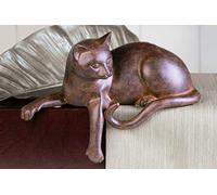 Figura de escultura - de gato - tumbado en el borde de-
