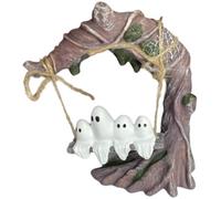 Figura de Espectros de Halloween en columpio, escultura de resina al aire libre, decoración de interiores, obras de arte resistentes para fiestas de porche y temas de temporada, estatua artística de