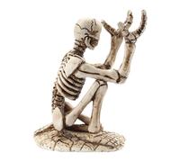Figura de esqueletos de marfil, material de resina pintado a mano que ofrece un estilo gótico y una atmósfera de Halloween, adecuada para la