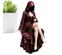 Figura de fantasía gótica sombría sin rostro de dama de la túnica Fantasía | Dark Academia Librería Decoración para Armario Vino Casa Bar Salón Dormitorio Mesa Escritorio Repisa de Chimenea Amantes de