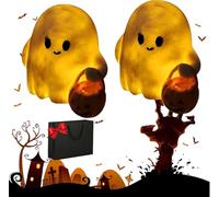 Figura de fantasma de Halloween - Pumpkin Boo Buddies, [Nuevo] Lindos adornos de calabaza fantasma de Halloween, Calabaza fantasma brillante, terraza, dormitorio, decoración de mesa, 2*glowing Ghost
