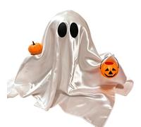 Figura de fantasma, modelo de cesta de calabaza, 15 x 36 cm, decoración de fantasma de Halloween, estatua de resina, detalles pintados a mano, para escritorio, oficina, hogar, estantería, mesita de