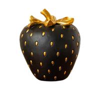 Figura de Fresa - Simulación - Estatua Decorativa de Resina con Forma de Fruta para La Cocina, Oro Negro, Individual
