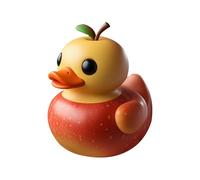 Figura De Fruta De Pato - Estatua De Pato Divertido Para Escritorio | Decoraciones De Escritorio De La Estatua Decorativa De Resina Decorativa Con Temas De Frutas Creativas Para Oficinas (Manzana)