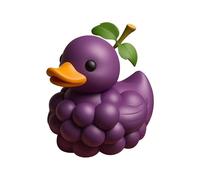 Figura De Fruta De Pato - Estatua De Pato Divertido Para Escritorio | Decoraciones De Escritorio De La Estatua Decorativa De Resina Decorativa Con Temas De Frutas Creativas Para Oficinas (Uva)