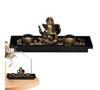 Figura de Ganesh - Incienso, portavelas | Ídolo del Dios Elefante Hindú, Estatua Ganpati de meditación, decoración espiritual del hogar, decoración de altar zen, candelabro decorativo Ganesh, adorno