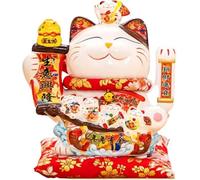 Figura de gato agitando, decoración china de Feng Shui, traidor de riqueza, bonito adorno para el hogar y el coche