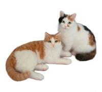 Figura de gato de fieltro hecha a mano con detalles texturizados 3D, escultura decorativa moderna para exhibición (mezcla aleatoria)