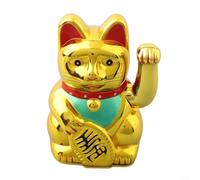 Figura de gato de la suerte Maneki Neko Fortune de 5 pulgadas, adorno de gato agitando riqueza, gato que atrae la riqueza para decoración de mostrador de cajero y apertura de tiendas, gato Feng Shui