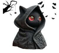 Figura de Gato de Resina, misteriosa Estatua con Capucha, decoración de Estilo gótico, diseño Hecho a Mano, Pieza de Acento Coleccionable, Figura Decorativa para Dormitorio, baño, Cocina, Sala