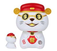 Figura De Gato - Gato Solar Bobble, Estatua De Gato Chino De La Suerte Que Asiente con La Cabeza Solar | Estatua De Gato Alimentada por Energía Solar con Función De Oscilación para Dormito