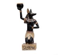 Figura de gato tradicional egipcio en un bastet y portavelas (3)