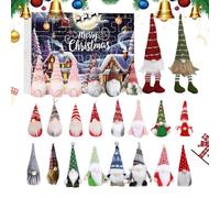 Figura de gnomo con cuenta regresiva de 24 días de Navidad, figuras de gnomo de Adviento - Decoración enana de mesa para adultos, adolescentes, familia, niños, niñas, jóvenes amigos
