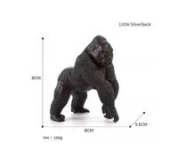 Figura de gorila King Kong (Pequeño lomo plateado) Juguete de regalo para niños y adultos
