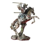 Parastone Figura de guerrero con armadura en caballo de guerrero japonés, decoración de bronce, 24,5 cm de alto