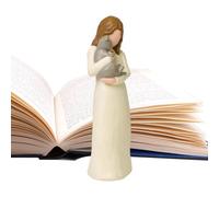 Figura de hermana - Escultura de amistad conmemorativa de gato de resina, estatua de ángel guardián de la amistad de mascotas con detalle pintado a mano, decorativo de resina para sala de estar