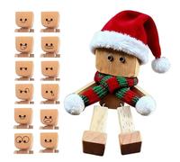 Figura De Hombre De Madera Que Se Balancea | con Gorro De Santa Juguetes - con 12 Expresiones Magnéticas De Figuras De Madera - para Hogar Familia Mujeres Hombres Salpicadero Navidad