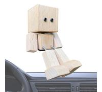 Figura De Hombre De Madera Que Se Balancea,De Coche Hecho A Mano Figura Decorativa - Decoración Vehículo Portátil para Turismo Camioneta Pickup Furgoneta Dormitorio