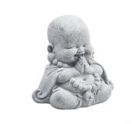 Figura de jardín de Buda de resina arenisca para decoración de jardín de | Piedra arenisca realista para óptica, resina robusta, resistente a la intemperie, ideal para terraza y patio