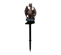 Figura de jardín de dragón solar, 41 cm, resistente a la intemperie, resina | Iluminación automática, carga al sol, brilla por la noche, resina resistente a la intemperie, 41 cm de alto