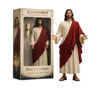 Figura de Jesucristo, con diseño de brazos abiertos, escala 1/6 de 10 cm, estatua religiosa para decoración del hogar, adorno de exhibición cristiana, escultura de resina detallada, para estante de