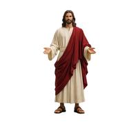 Figura de Jesucristo - de diseño de estatua religiosa cristiana, unidad de escultura decorativa con símbolo de fe, pieza decorativa de atmósfera espiritual pacífica | para sala de estar, escrit