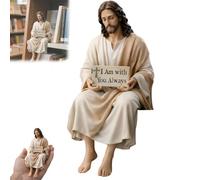 Figura de Jesús compañero de escritorio, Estoy contigo siempre, estatua de Cristo hecha a mano para salpicadero de coche y decoración de mesa de oficina en casa