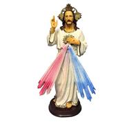 Figura de Jesús Misericordioso Estatua de Jesús Divina Misericordia Hecha con Resina Pintada a Mano 30 cm Religiosa para Regalar Decoración del Hogar Espiritual Fe Católica Cristiana
