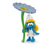 Figura de juguete coleccionable de los Pitufos de Schleich, de dibujos animados retro, para ni os y ni as, Pitufina con flor, a partir de 3 a os