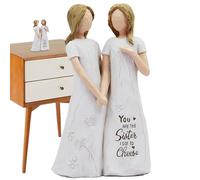 Figura de la amistad - Escultura de resina grande de 18 cm "Mejores amigos", estatua decorativa abstracta | Decoración de escritorio de bar sentimental para hermana, mejor amiga, aniversario, boda,