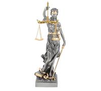Figura de la diosa romana de la justicia, escultura de la justicia de color dorado/plateado, abogado, ley